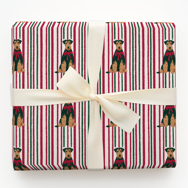 Airedale Christmas Stripes