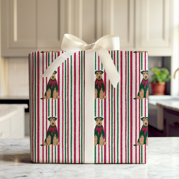 Airedale Christmas Stripes