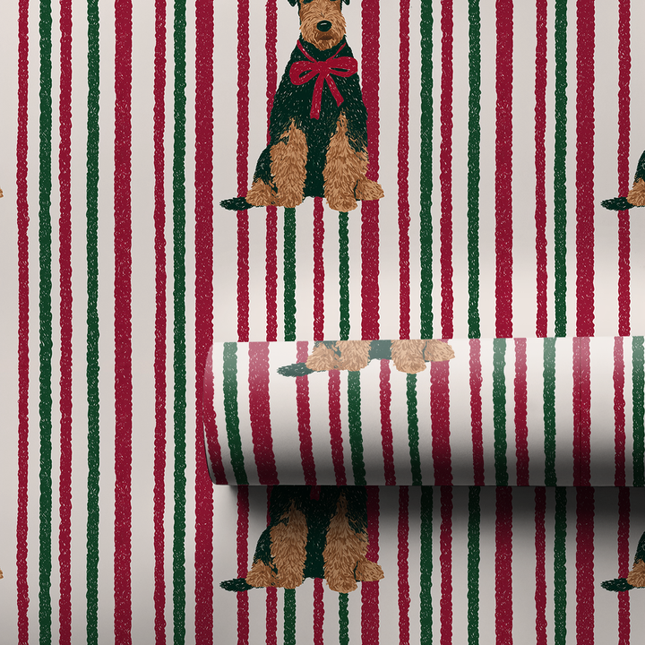 Airedale Christmas Stripes