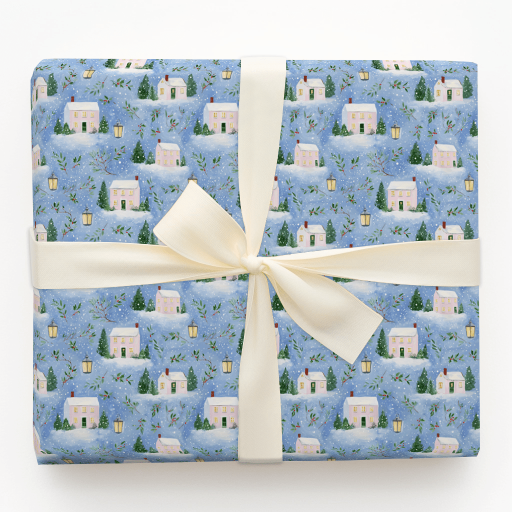 Pink House Holiday - Wrapping Paper - Aspen & Arlo
