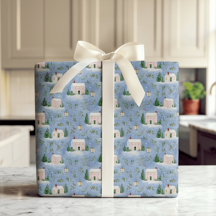 Pink House Holiday - Wrapping Paper - Aspen & Arlo