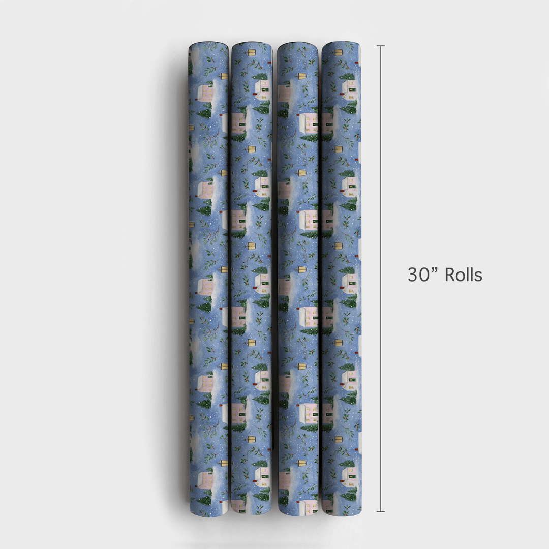 Pink House Holiday - Wrapping Paper - Aspen & Arlo