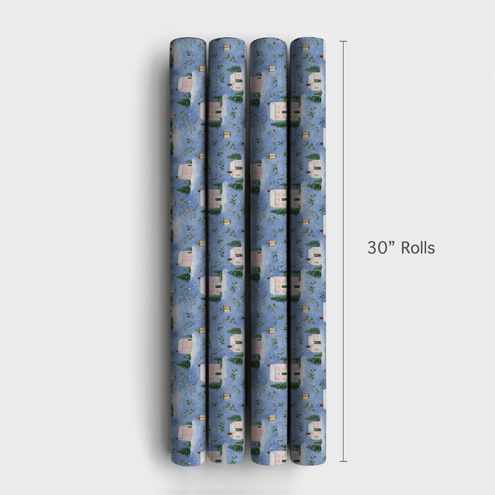 Pink House Holiday - Wrapping Paper - Aspen & Arlo