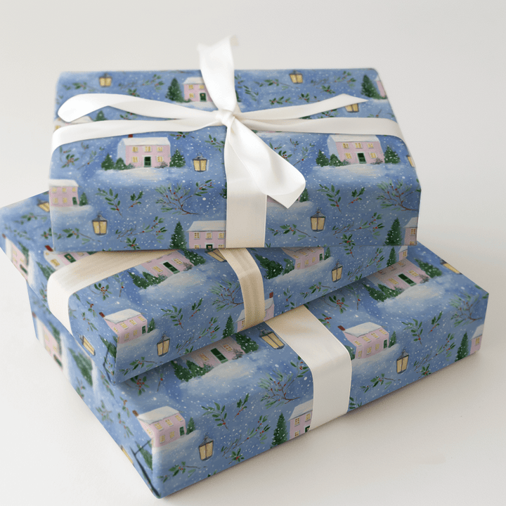 Pink House Holiday - Wrapping Paper - Aspen & Arlo