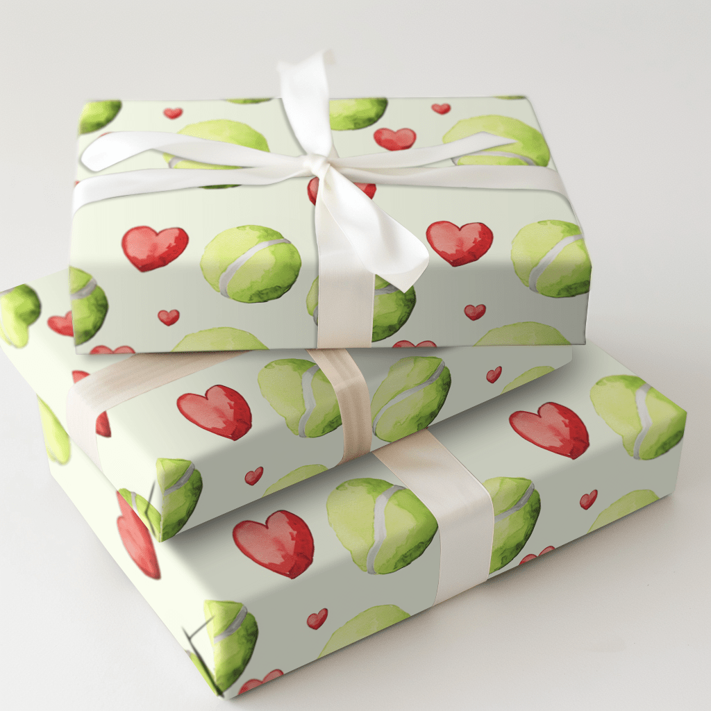 My Tennis Valentine - Wrapping Paper - Aspen & Arlo
