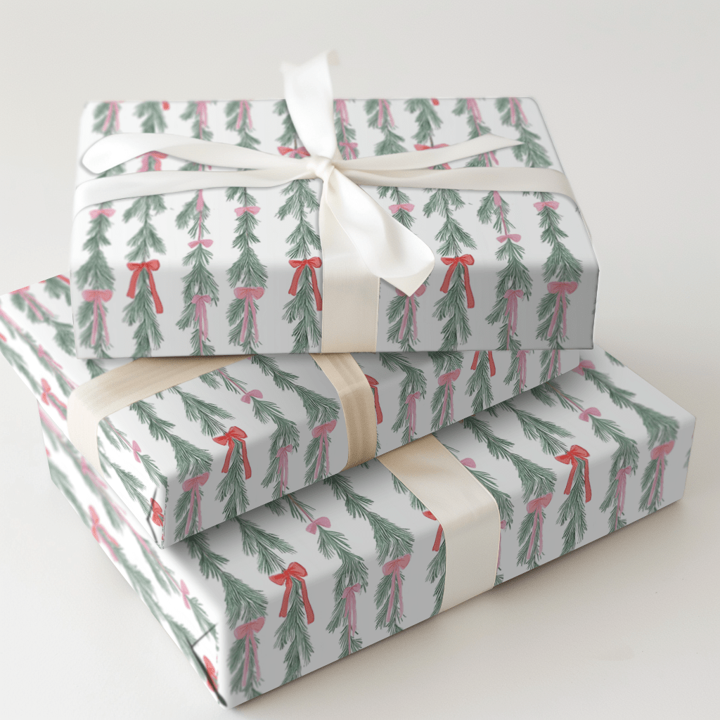 Bow Garland - Wrapping Paper - Aspen & Arlo
