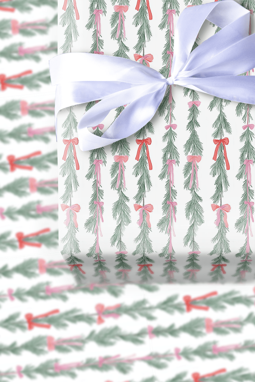 Bow Garland - Wrapping Paper - Aspen & Arlo