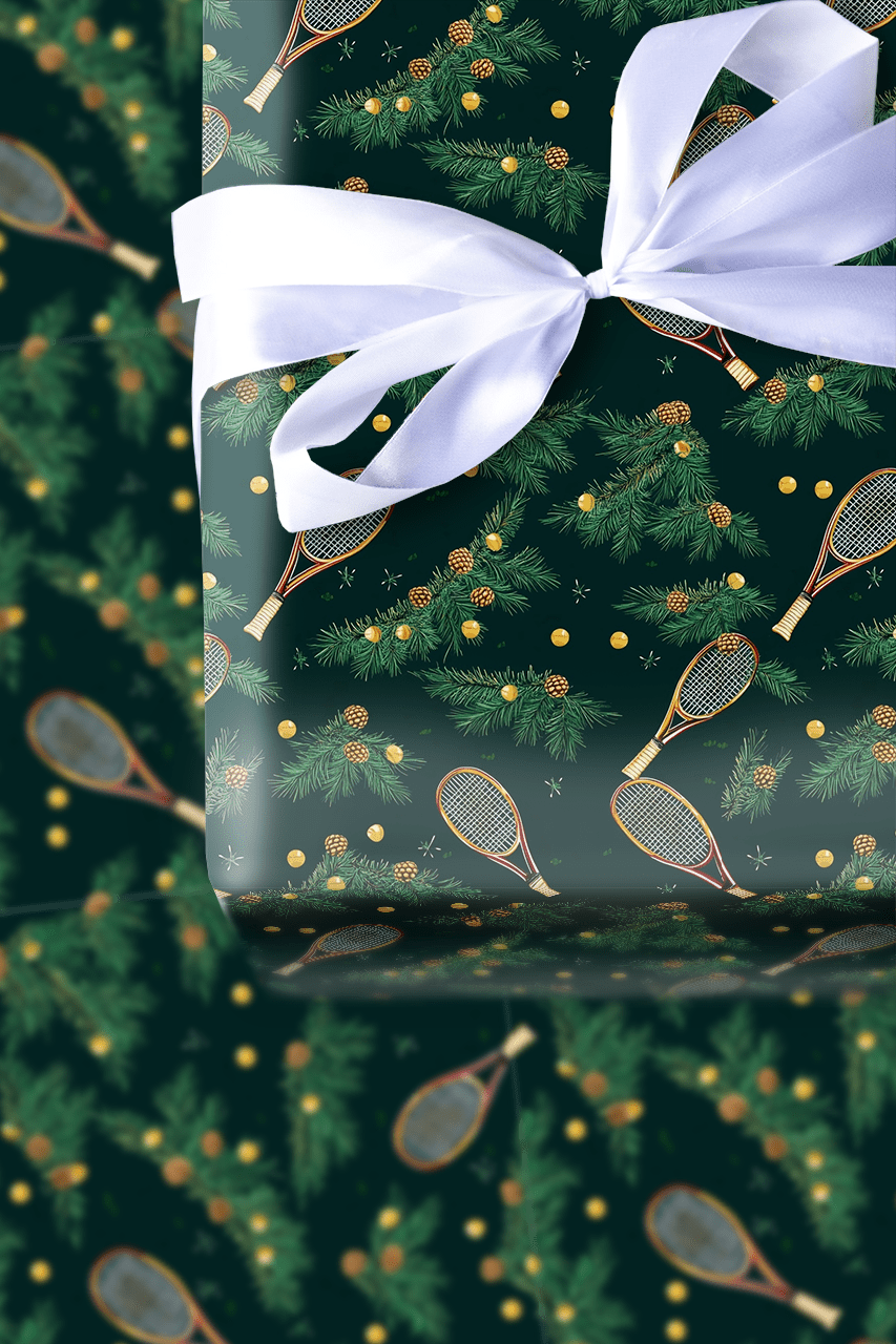 Evergreen Racket - Wrapping Paper - Aspen & Arlo