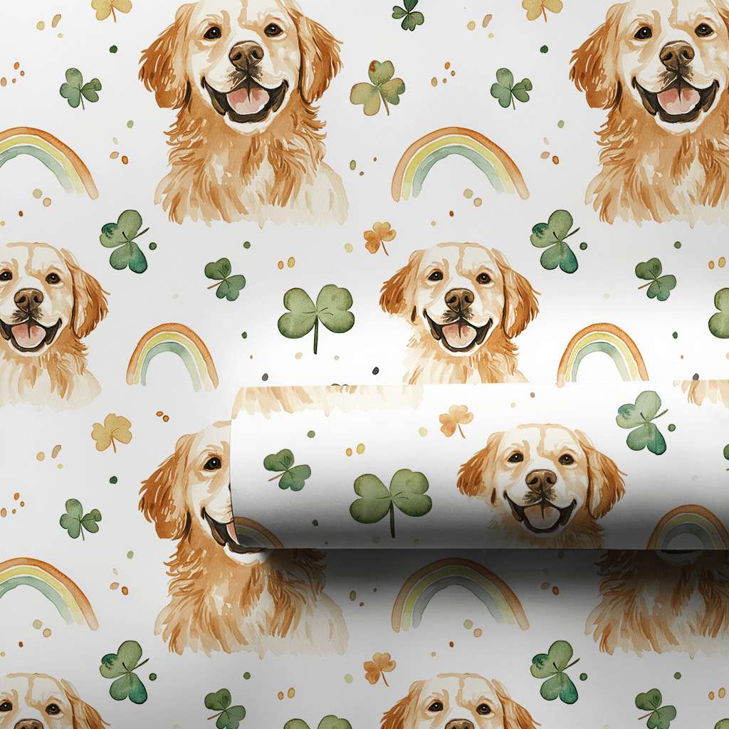 Rainbows with the Golden Retrievers - Wrapping Paper - Aspen & Arlo