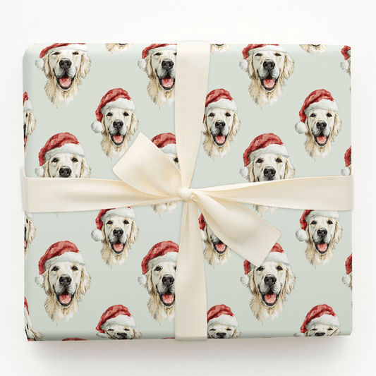White Golden Santa - Wrapping Paper - Aspen & Arlo