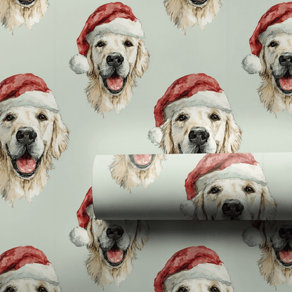 White Golden Santa - Wrapping Paper - Aspen & Arlo