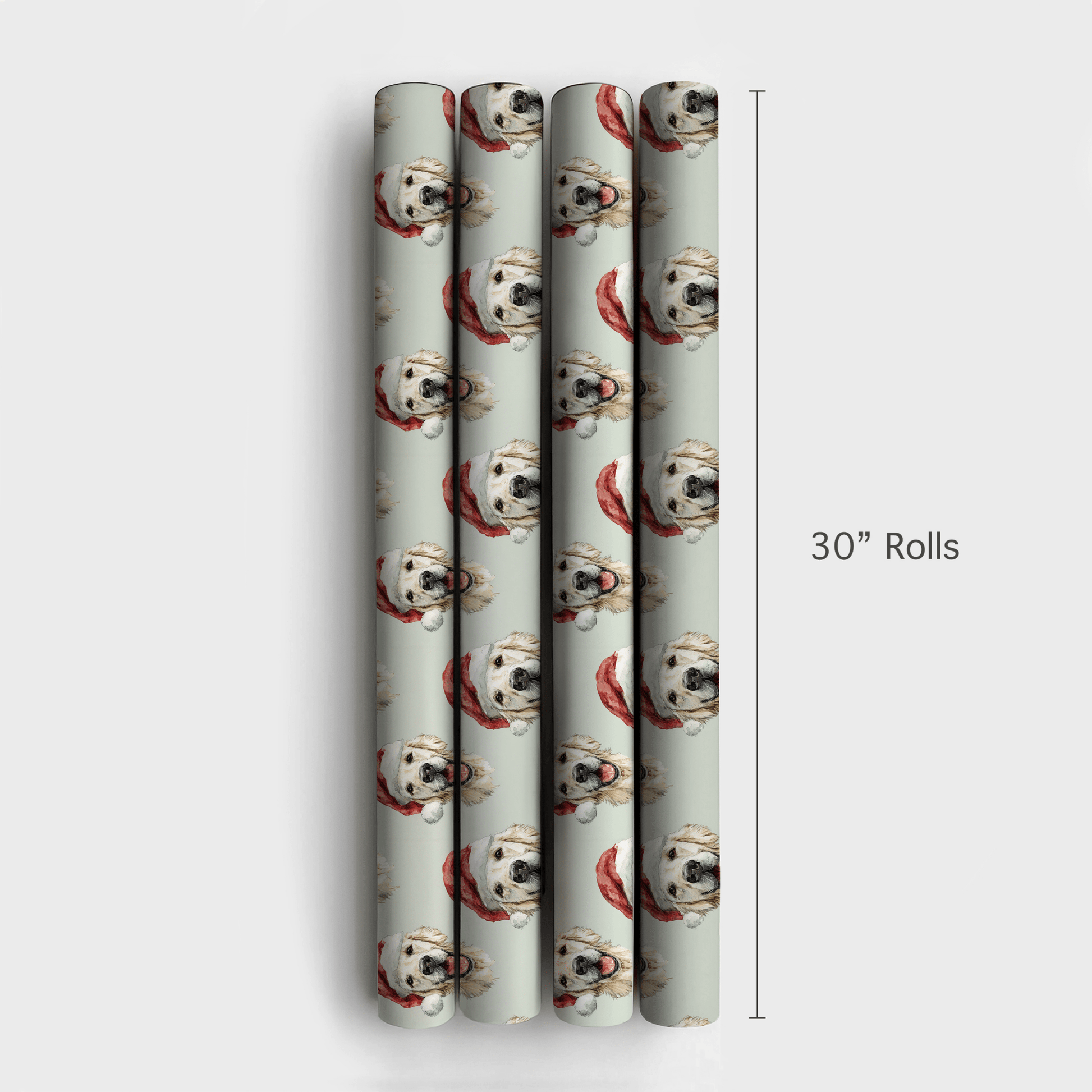 White Golden Santa - Wrapping Paper - Aspen & Arlo