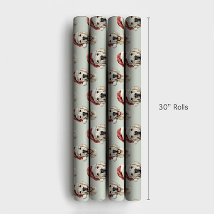 White Golden Santa - Wrapping Paper - Aspen & Arlo