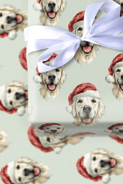 White Golden Santa - Wrapping Paper - Aspen & Arlo