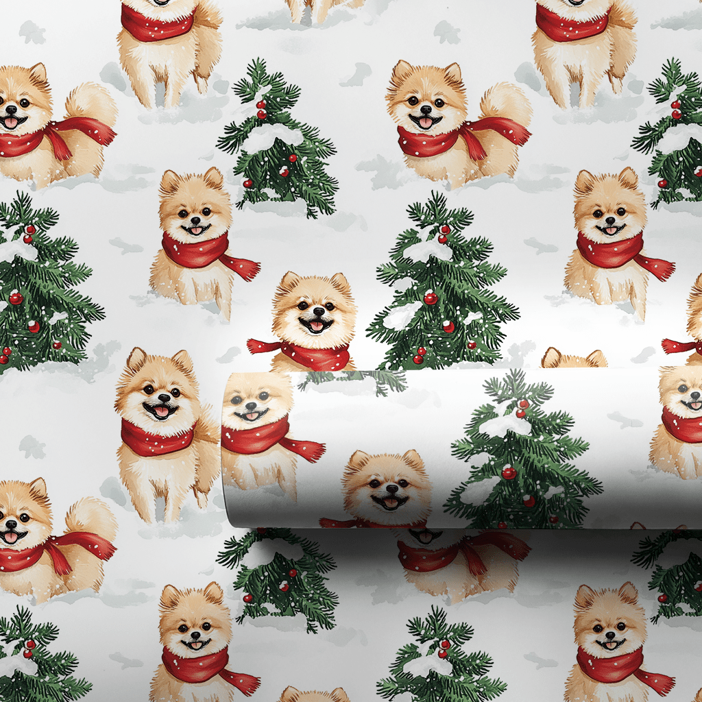 Snow Day for Pomeranians - Wrapping Paper - Aspen & Arlo