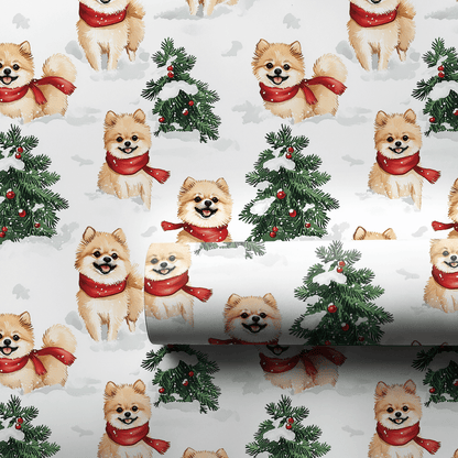 Snow Day for Pomeranians - Wrapping Paper - Aspen & Arlo