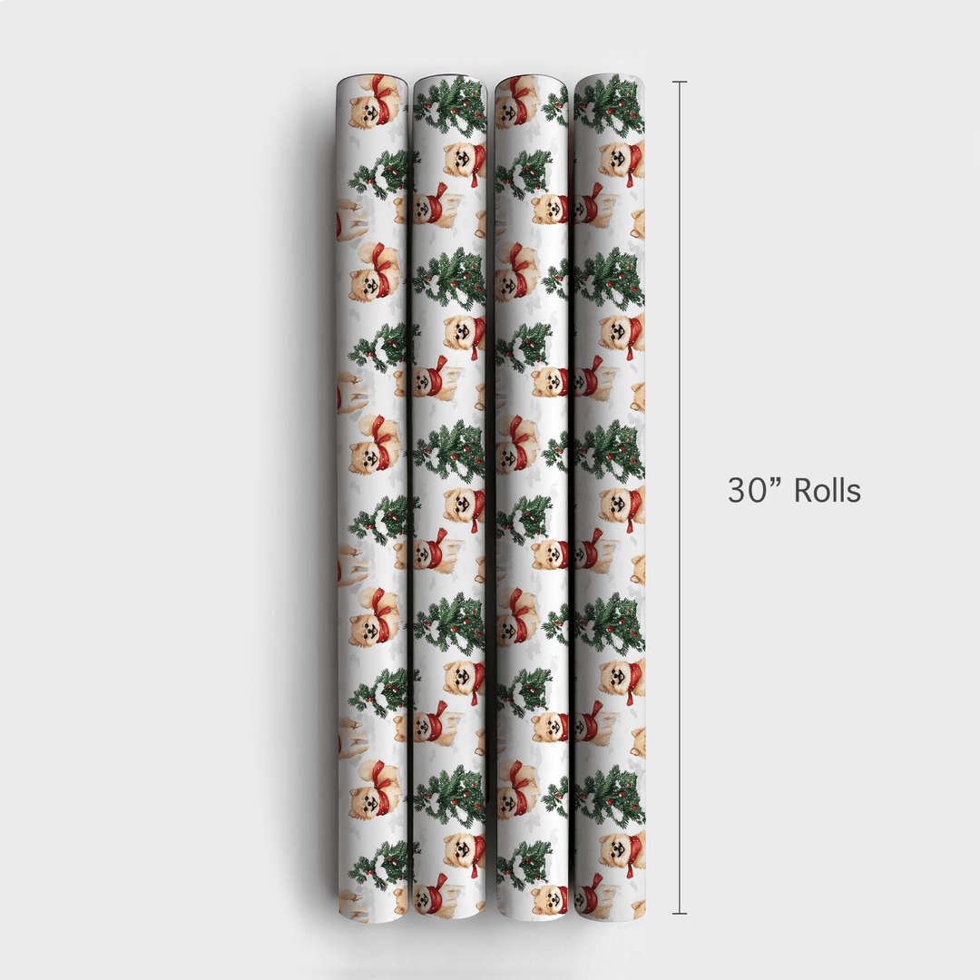 Snow Day for Pomeranians - Wrapping Paper - Aspen & Arlo
