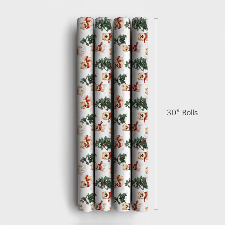 Snow Day for Pomeranians - Wrapping Paper - Aspen & Arlo