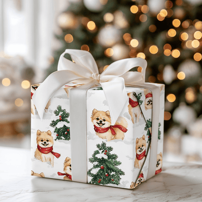 Snow Day for Pomeranians - Wrapping Paper - Aspen & Arlo
