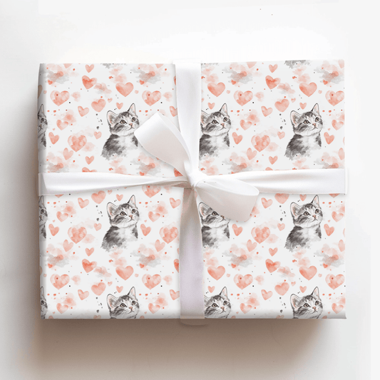 Domestic Shorthair Valentine - Wrapping Paper - Aspen & Arlo