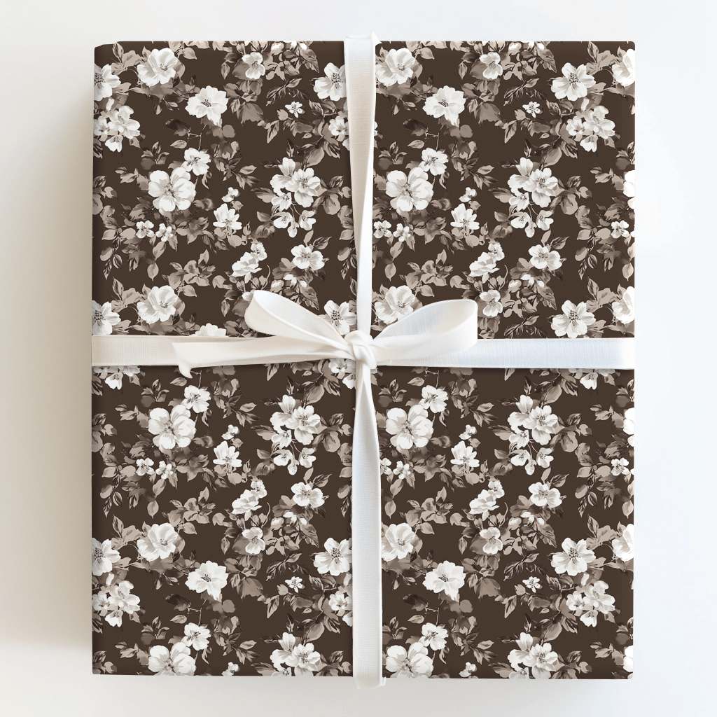 Espresso Flower - Wrapping Paper - Aspen & Arlo