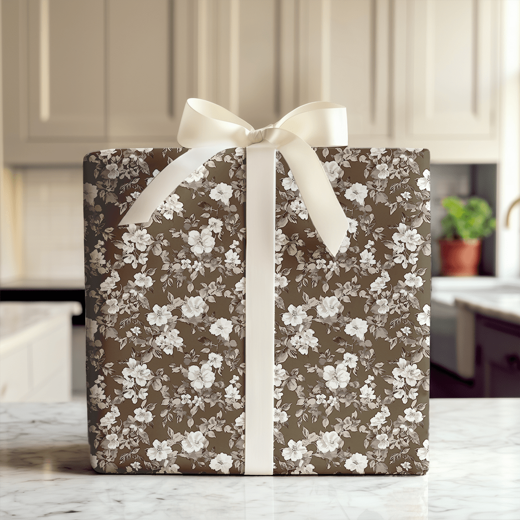 Espresso Flower - Wrapping Paper - Aspen & Arlo