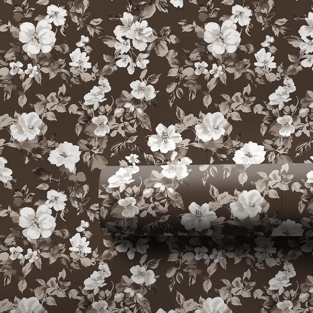 Espresso Flower - Wrapping Paper - Aspen & Arlo
