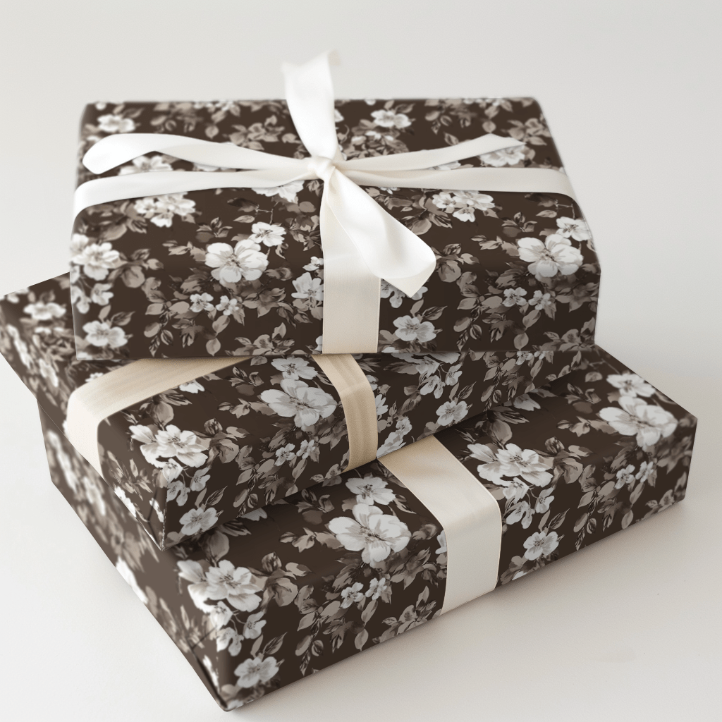 Espresso Flower - Wrapping Paper - Aspen & Arlo