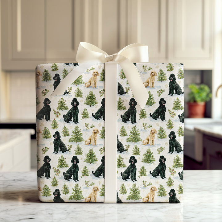 Standard Poodle Winter Woods