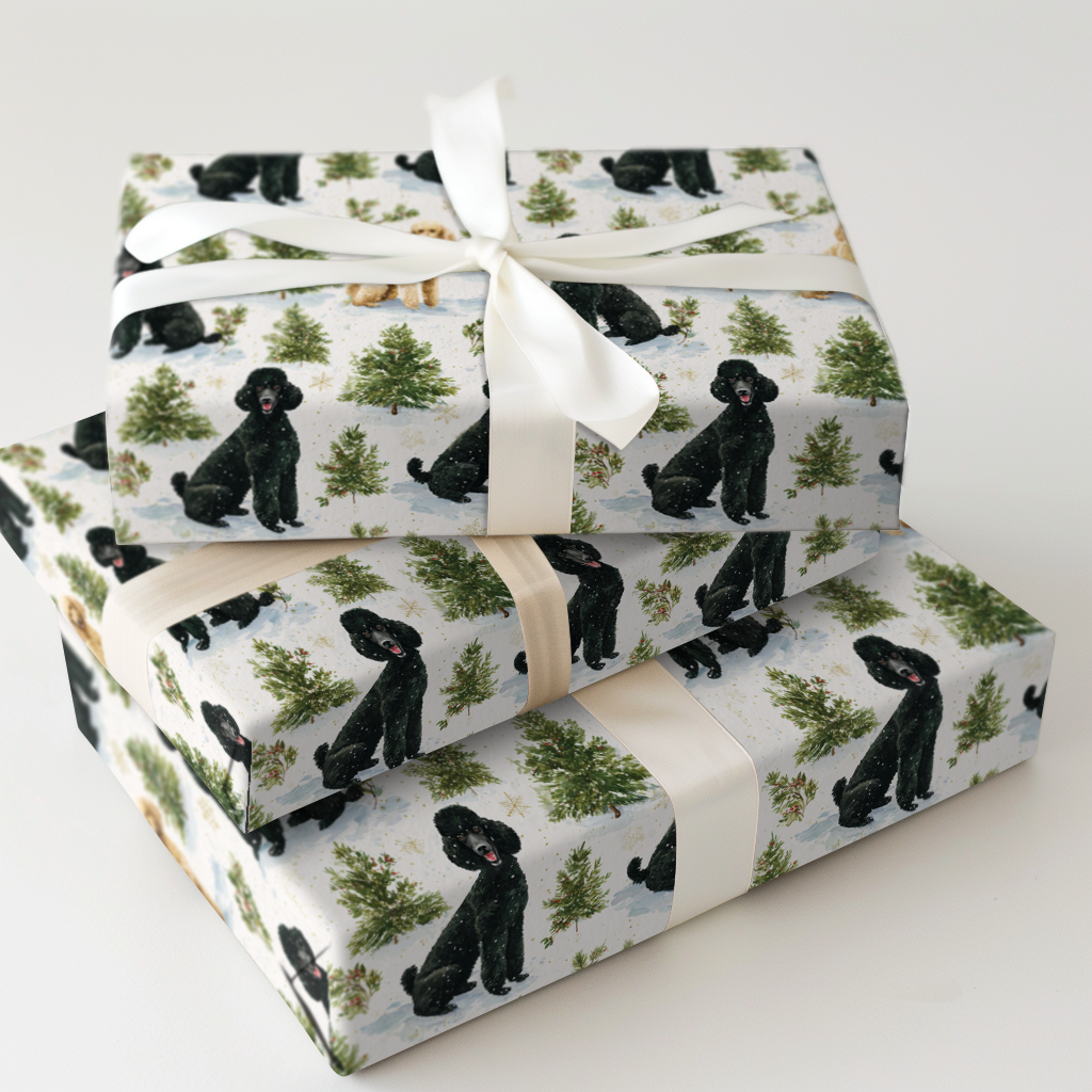 Standard Poodle Winter Woods