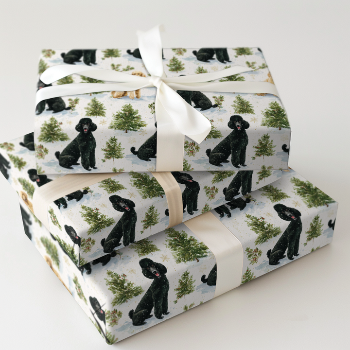 Standard Poodle Winter Woods