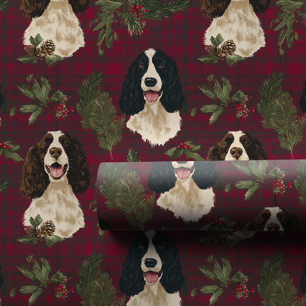 Spaniel Christmas Plaid