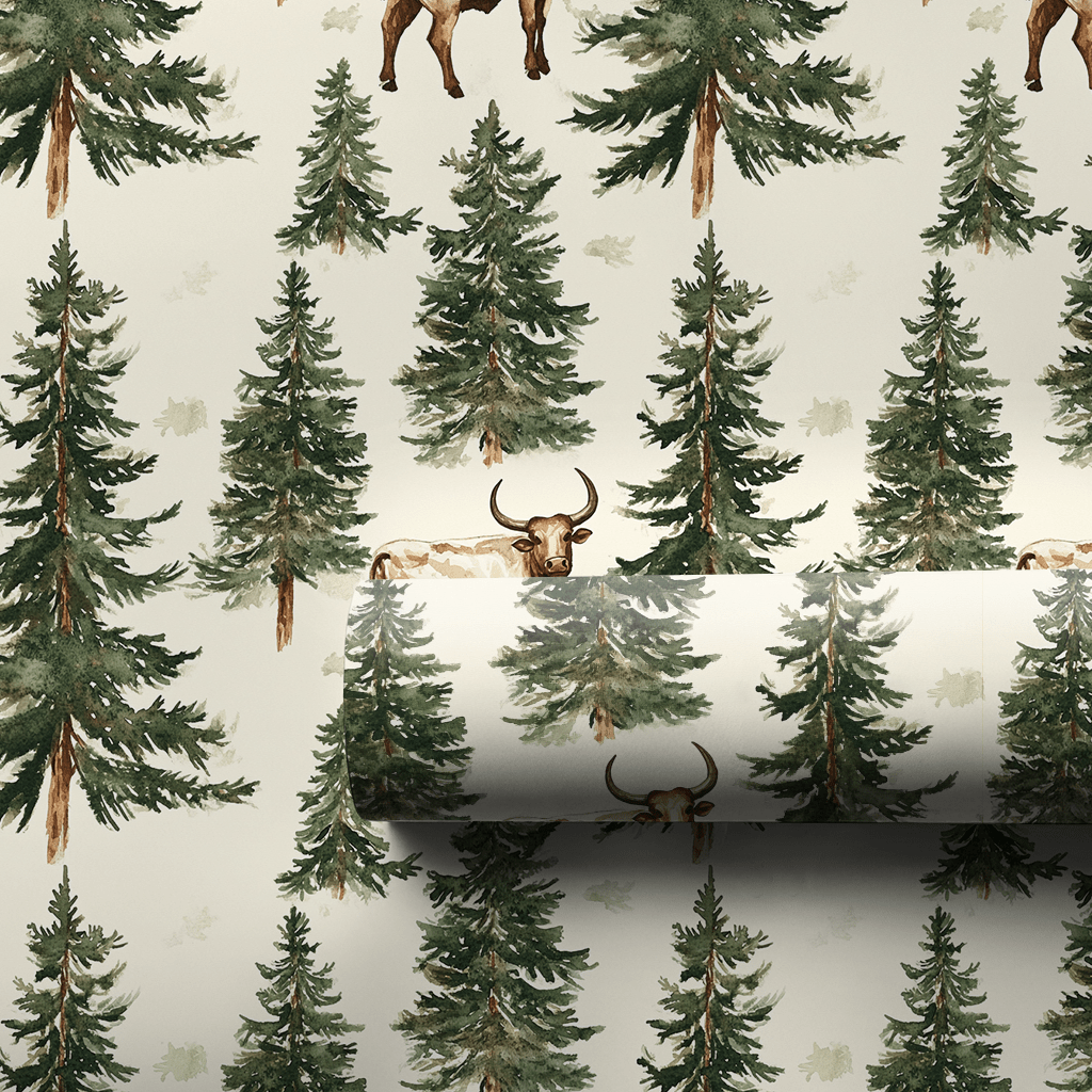 Cattle Up Holiday - Wrapping Paper - Aspen & Arlo