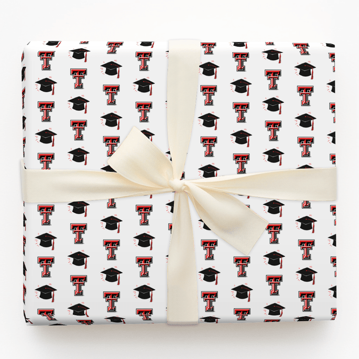 Hats off to the Texas Tech Grad - Wrapping Paper - Aspen & Arlo