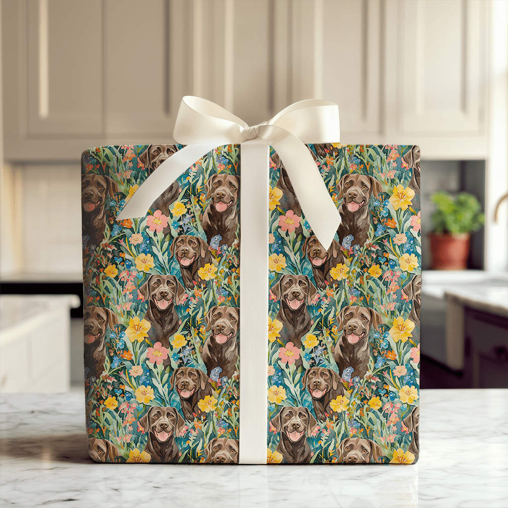 Garden with the Brown Lab - Wrapping Paper - Aspen & Arlo