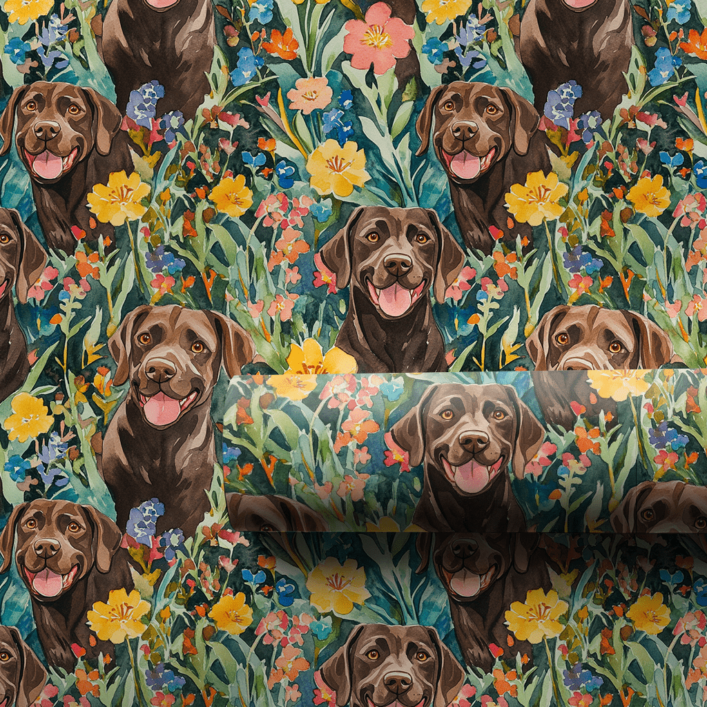 Garden with the Brown Lab - Wrapping Paper - Aspen & Arlo