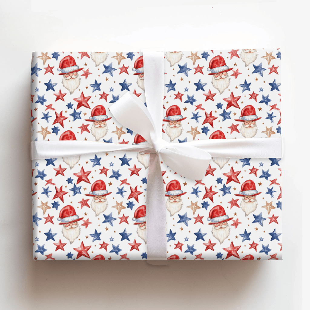 Santa Stars - Wrapping Paper - Aspen & Arlo
