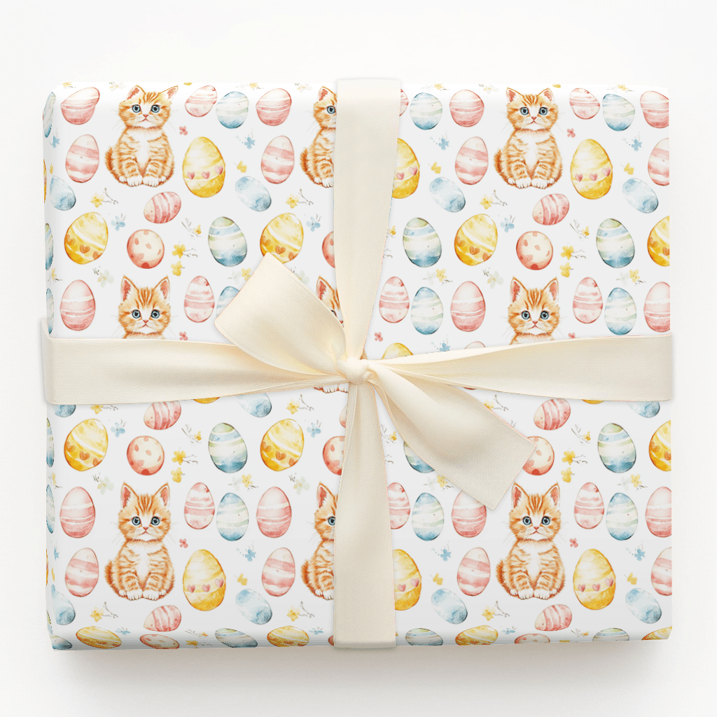 Easter Eggs with the Kitty - Wrapping Paper - Aspen & Arlo