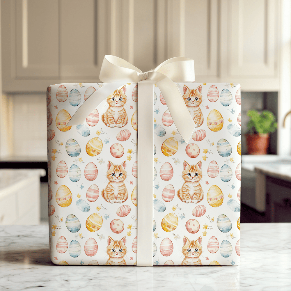 Easter Eggs with the Kitty - Wrapping Paper - Aspen & Arlo