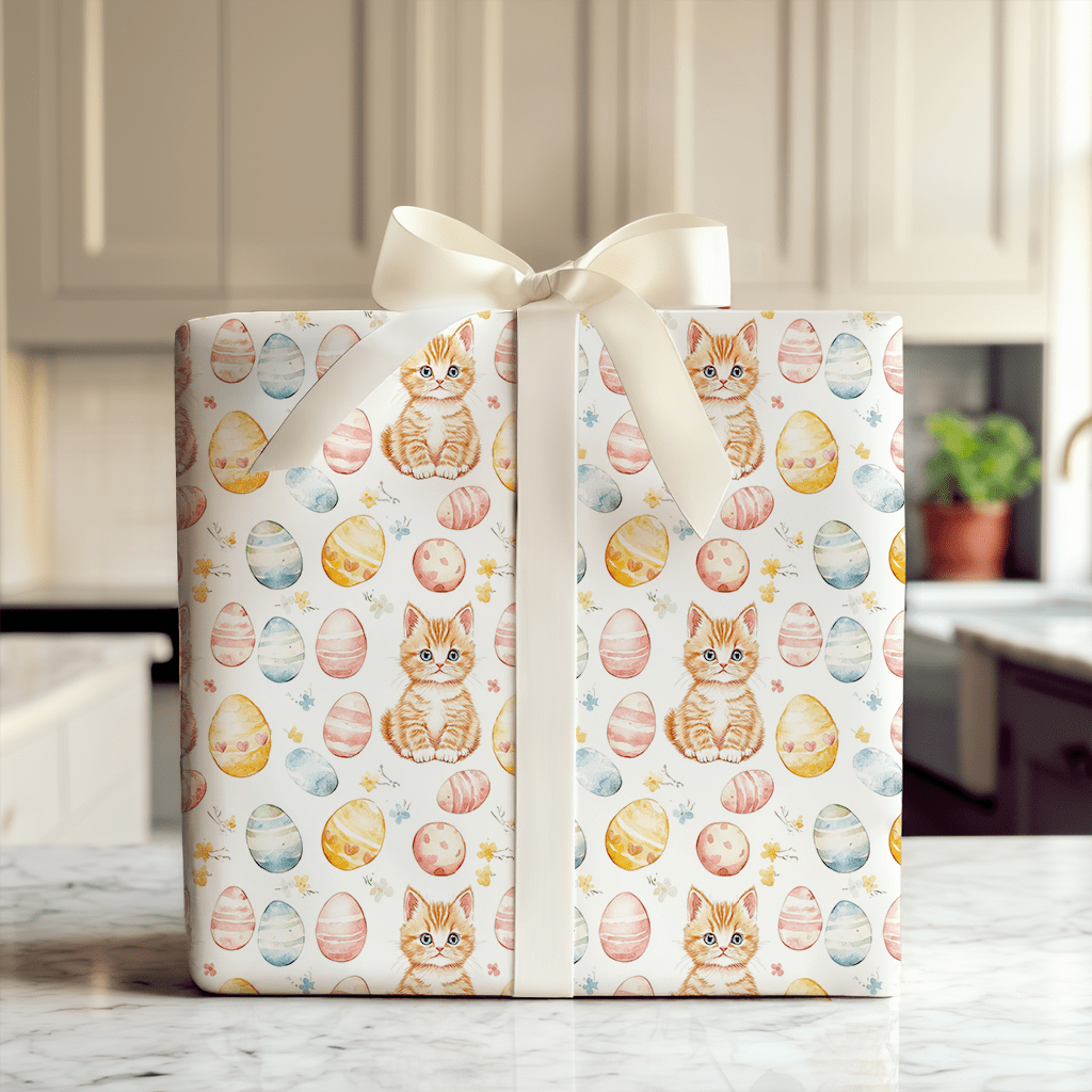 Easter Eggs with the Kitty - Wrapping Paper - Aspen & Arlo