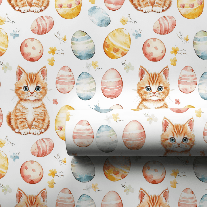 Easter Eggs with the Kitty - Wrapping Paper - Aspen & Arlo