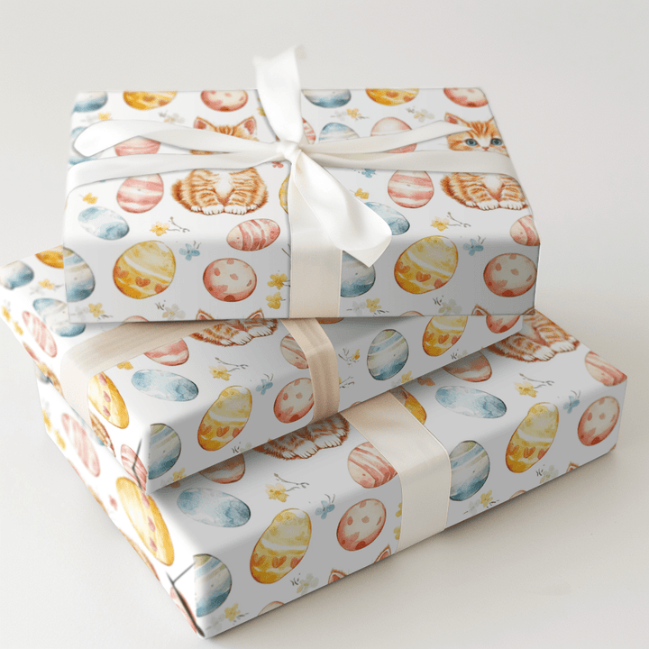 Easter Eggs with the Kitty - Wrapping Paper - Aspen & Arlo