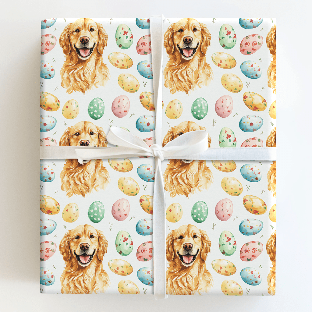 Easter Eggs with the Golden Retriever - Wrapping Paper - Aspen & Arlo