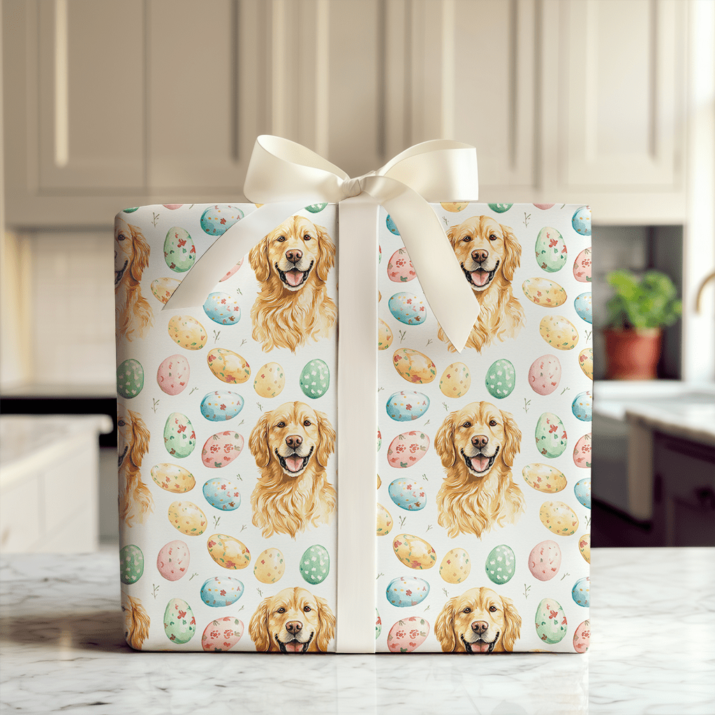 Easter Eggs with the Golden Retriever - Wrapping Paper - Aspen & Arlo