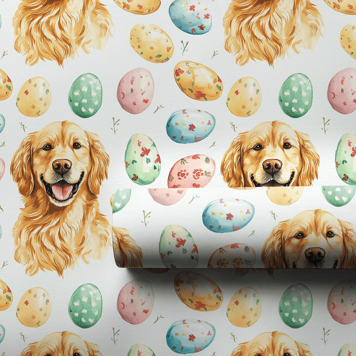 Easter Eggs with the Golden Retriever - Wrapping Paper - Aspen & Arlo