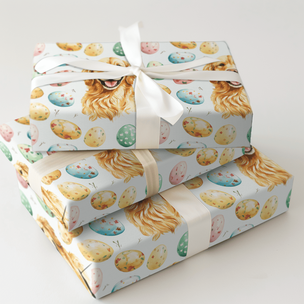 Easter Eggs with the Golden Retriever - Wrapping Paper - Aspen & Arlo