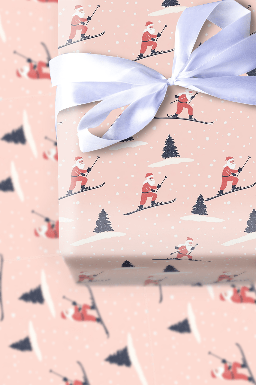 Slalom Sleigh Ride - Wrapping Paper - Aspen & Arlo