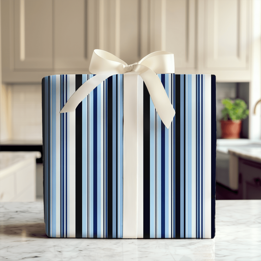 Blue and Black - Wrapping Paper - Aspen & Arlo
