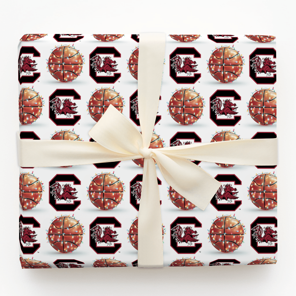 Holiday Hoops Gamecocks - Wrapping Paper - Aspen & Arlo