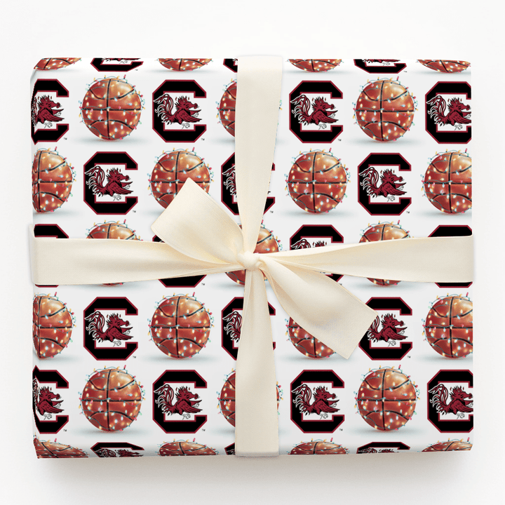 Holiday Hoops Gamecocks - Wrapping Paper - Aspen & Arlo